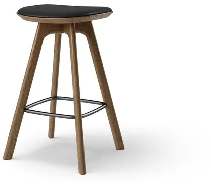 Brdr. Krüger Pauline Baarituoli H65 Savustettu Tammi/Musta Nahka