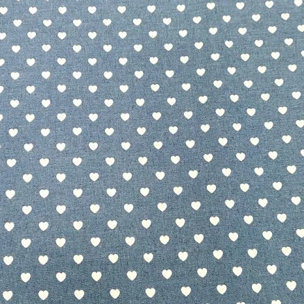 Denim Kangas 145cm 50 Sydäntä - 50cm