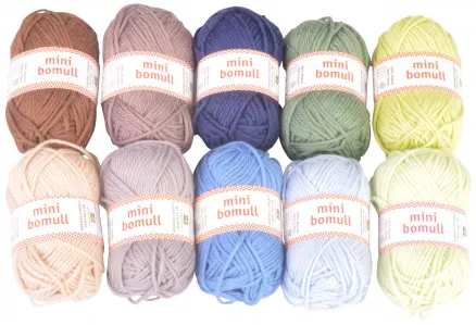 Järbo Minibomull Lankapaketti 04 Metsän värit 10g - 10 kpl - Järbo Minibomull Lankapaketti 04 Metsän värit