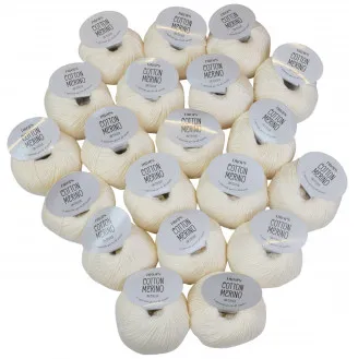 Drops Cotton Merino Lanka-pakkaus Yksivärinen 01 Luonnonvalkoinen - 20 kpl - Drops Cotton Merino Lanka-pakkaus Yksivärinen 01 Luonnonvalkoinen - 20 kpl