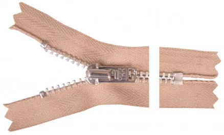 YKK Vetoketju Alumiini 6cm 4mm Hiekka