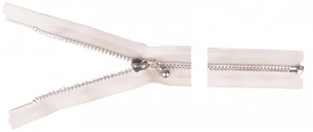 YKK Jaettava Vetoketju Alumiini 45cm 4mm Luonnonväri