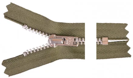 YKK Vetoketju Alumiini 12cm 4mm Army