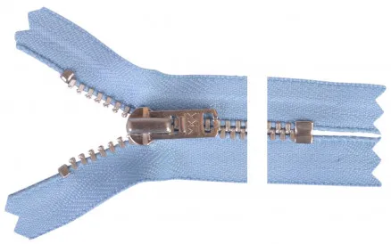 YKK Vetoketju Alumiini 6cm 4mm Vaaleansininen